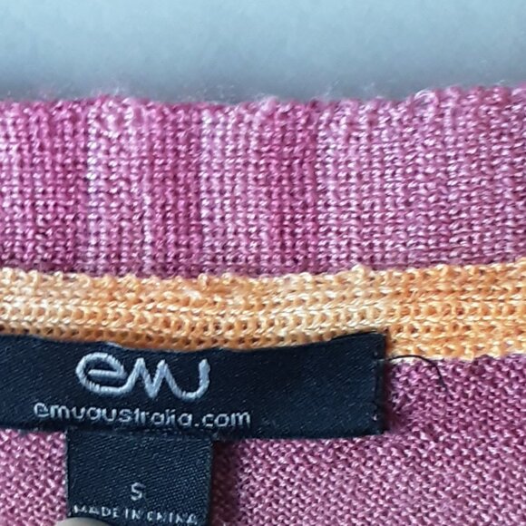 Emu Australia Merino Wool Vibrant Striped Cardigan Size Small - Picture 12 of 14